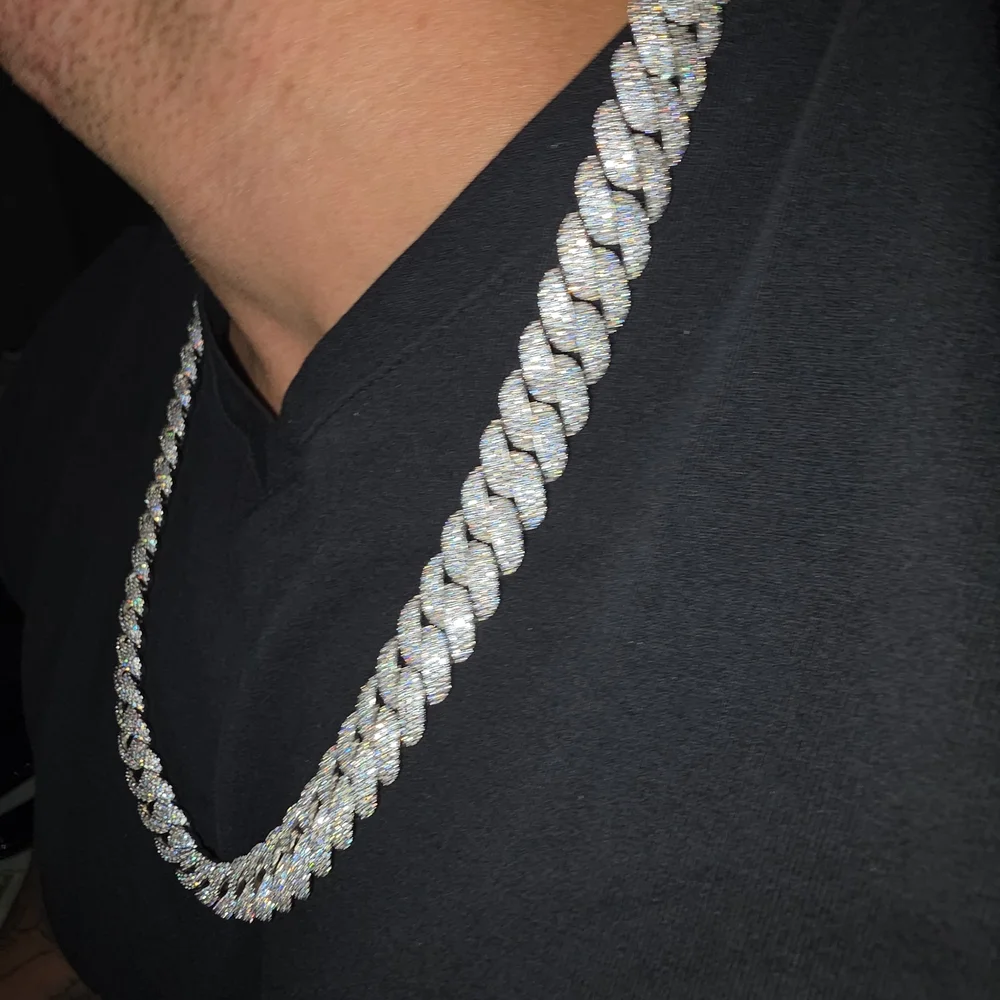 🔥 24” Iced-Out Miami Cuban Chain – S925 Solid Sterling Silver , 12mm